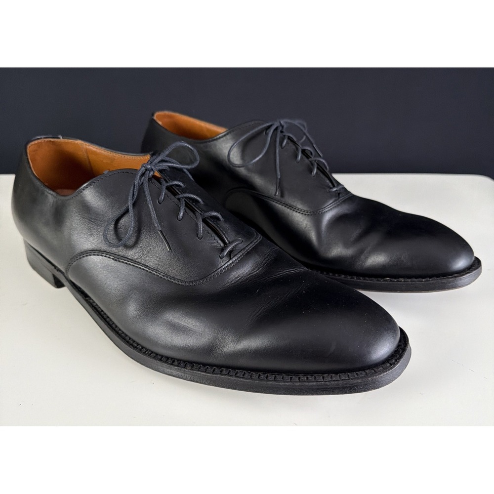 Alden New England Model 935 Black Calfskin Plain Toe Baltimore Oxfords Men 12B/D